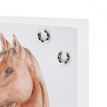 Pferde Ohrstecker Pferde Geburtstagskarte für Reiter Ohrringe Pferde  Ohrringe
